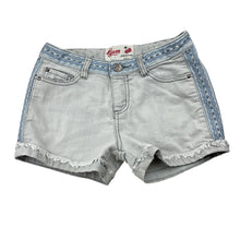 Load image into Gallery viewer, Girls Gum, embroidered stretch denim shorts, adjustable, GUC, size 10,  