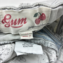 Load image into Gallery viewer, Girls Gum, embroidered stretch denim shorts, adjustable, GUC, size 10,  