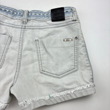 Load image into Gallery viewer, Girls Gum, embroidered stretch denim shorts, adjustable, GUC, size 10,  
