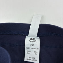 Load image into Gallery viewer, Girls Dymples, navy ruffle leggings / bottoms, EUC, size 00,  