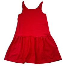 Load image into Gallery viewer, Girls H&amp;M, red cotton blend summer dress, light mark at neck, FUC, size 5-6, L: 60cm