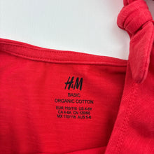 Load image into Gallery viewer, Girls H&amp;M, red cotton blend summer dress, light mark at neck, FUC, size 5-6, L: 60cm