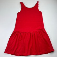Load image into Gallery viewer, Girls H&amp;M, red cotton blend summer dress, light mark at neck, FUC, size 5-6, L: 60cm