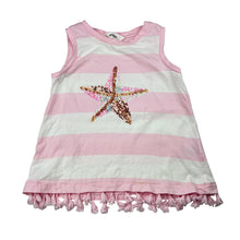 Load image into Gallery viewer, Girls Milkshake, striped cotton tank top, sequins, FUC, size 7,  