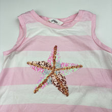 Load image into Gallery viewer, Girls Milkshake, striped cotton tank top, sequins, FUC, size 7,  