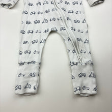 Load image into Gallery viewer, Boys Sprout, ribbed organic cotton blend zip romper, FUC, size 00,  