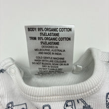 Load image into Gallery viewer, Boys Sprout, ribbed organic cotton blend zip romper, FUC, size 00,  