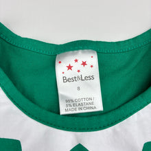 Load image into Gallery viewer, Girls B&amp;L, stretchy Christmas dress, marks front skirt, FUC, size 8, L: 63cm
