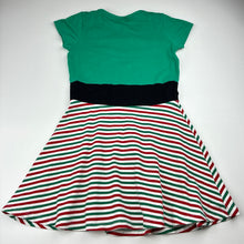 Load image into Gallery viewer, Girls B&amp;L, stretchy Christmas dress, marks front skirt, FUC, size 8, L: 63cm