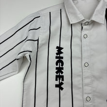 Load image into Gallery viewer, Boys lightweight, long sleeve shirt, Mickey Mouse, no labels, armpit to armpit: 31cm, shoulder to cuff: 31.5cm, FUC, size 2-3,  