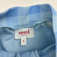 Load image into Gallery viewer, Girls Seed, blue check long sleeve swim one-piece, GUC, size 2,  