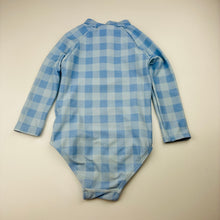 Load image into Gallery viewer, Girls Seed, blue check long sleeve swim one-piece, GUC, size 2,  