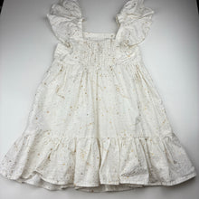 Load image into Gallery viewer, Girls Cotton On, white &amp; gold cotton dress, EUC, size 9-10, L: 64cm
