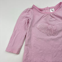 Load image into Gallery viewer, Girls Target, pink stretchy long sleeve top, butterfly, GUC, size 0,  