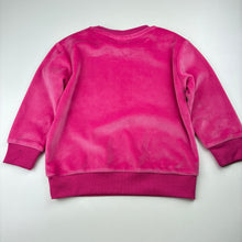 Load image into Gallery viewer, Girls Barbie, pink velour sweater / jumper, marks back sleeves, FUC, size 3,  