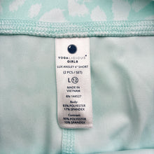 Load image into Gallery viewer, Girls YOGALICIOUS GIRLS, activewear short &amp; crop top, small light mark on shorts, FUC, size 12,  