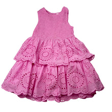 Load image into Gallery viewer, Girls Mango, lined broderie cotton dress, GUC, size 2, L: 46cm