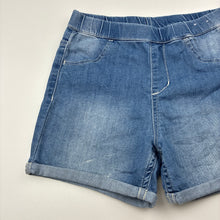Load image into Gallery viewer, Girls H&amp;M, lightweight stretchy denim shorts, elasticated, FUC, size 9,  