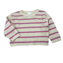 Load image into Gallery viewer, Girls Mango, pink stripe knit sweater / jumper, EUC, size 2,  