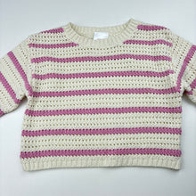 Load image into Gallery viewer, Girls Mango, pink stripe knit sweater / jumper, EUC, size 2,  