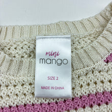Load image into Gallery viewer, Girls Mango, pink stripe knit sweater / jumper, EUC, size 2,  