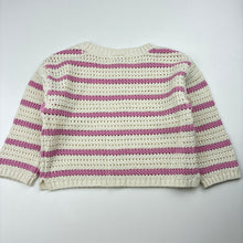 Load image into Gallery viewer, Girls Mango, pink stripe knit sweater / jumper, EUC, size 2,  