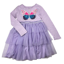 Load image into Gallery viewer, Girls Anko, cotton &amp; tulle long sleeve dress, *small hole front skirt*, FUC, size 6, L: 58cm