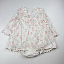Load image into Gallery viewer, Girls Anko, floral cotton romper dress, EUC, size 0, L: 36cm