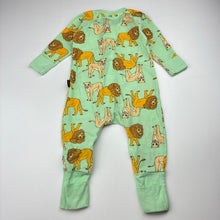 Load image into Gallery viewer, Unisex Bonds, zip wondersuit / zippy / romper, lions, GUC, size 00,  