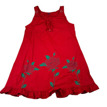 Load image into Gallery viewer, Girls red, lightweight cotton dress, armpit to armpit: 31.5cm, GUC, size 6, L: 58cm