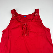 Load image into Gallery viewer, Girls red, lightweight cotton dress, armpit to armpit: 31.5cm, GUC, size 6, L: 58cm