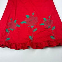 Load image into Gallery viewer, Girls red, lightweight cotton dress, armpit to armpit: 31.5cm, GUC, size 6, L: 58cm