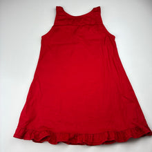 Load image into Gallery viewer, Girls red, lightweight cotton dress, armpit to armpit: 31.5cm, GUC, size 6, L: 58cm