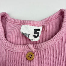 Load image into Gallery viewer, Girls Cotton On, pink waffle long sleeve dress, light marks, FUC, size 5, L: 56cm