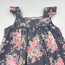 Load image into Gallery viewer, Girls Toshi, lightweight floral cotton dress, wash fade, FUC, size 1, L: 42cm