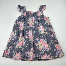 Load image into Gallery viewer, Girls Toshi, lightweight floral cotton dress, wash fade, FUC, size 1, L: 42cm