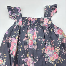 Load image into Gallery viewer, Girls Toshi, lightweight floral cotton dress, wash fade, FUC, size 1, L: 42cm
