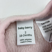 Load image into Gallery viewer, Girls Baby Berry, soft fleece winter pyjama top, GUC, size 2,  