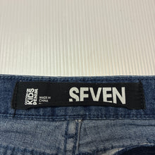 Load image into Gallery viewer, Girls Cotton On, distressed stretch denim skirt, adjustable, L: 24cm, GUC, size 7,  