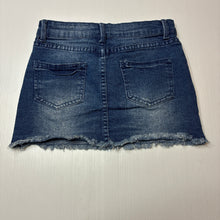 Load image into Gallery viewer, Girls Cotton On, distressed stretch denim skirt, adjustable, L: 24cm, GUC, size 7,  