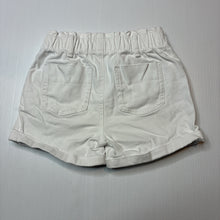 Load image into Gallery viewer, Girls Anko, white stretch denim shorts, elasticated, EUC, size 5,  