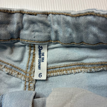 Load image into Gallery viewer, Girls 1964 Denim Co, blue stretch denim shorts, adjustable, FUC, size 6,  