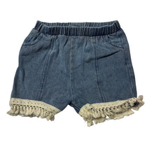Load image into Gallery viewer, Girls blue, denim shorts, elasticated, GUC, size 6,  