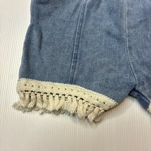 Load image into Gallery viewer, Girls blue, denim shorts, elasticated, GUC, size 6,  