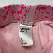 Load image into Gallery viewer, Girls Anko, stretchy bike shorts, cats, FUC, size 4,  