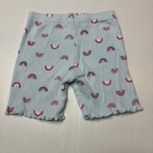 Load image into Gallery viewer, Girls Anko, ribbed stretchy bike shorts, rainbows, EUC, size 5,  
