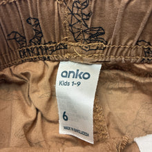 Load image into Gallery viewer, Boys Anko, lightweight cotton shorts, elasticated, dinosaurs, EUC, size 6,  