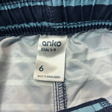 Load image into Gallery viewer, Boys Anko, lightweight board shorts, elasticated, GUC, size 6,  