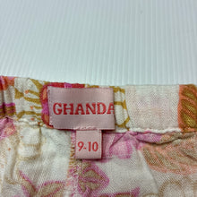 Load image into Gallery viewer, Girls GHANDA, floral viscose / linen shorts, elasticated, EUC, size 9-10,  