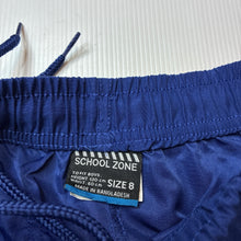 Load image into Gallery viewer, Unisex School Zone, blue lightweight shorts, elasticated, EUC, size 8,  